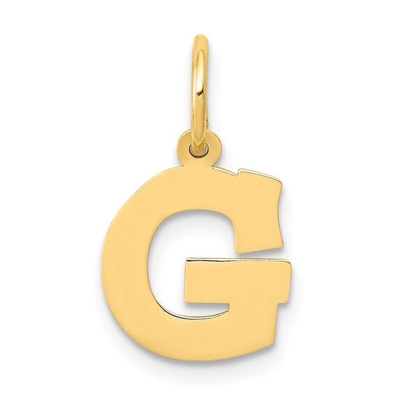 Kazi Luxury 14k Yellow Gold Small Block Letter G Initial Charm - Picture 1 of 4